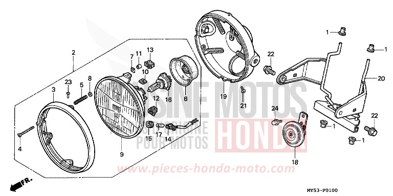 SCHEINWERFER von CB1300 Super Bold'or ABS TASMANIA GREEN ME (G142) von 1994
